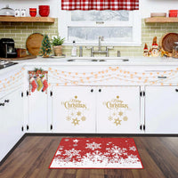 Garvee Alfombra De Salón 100% Poliéster 1900Gsm Antideslizante Base Goma Navidad Copos Nieve Textura Lino Grueso y Fino