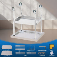 Tavolo da lavoro in acciaio inox Garvee 24x18 pollici con ripiano inferiore regolabile e 4 ruote per catering e uso esterno, robusto, antiruggine