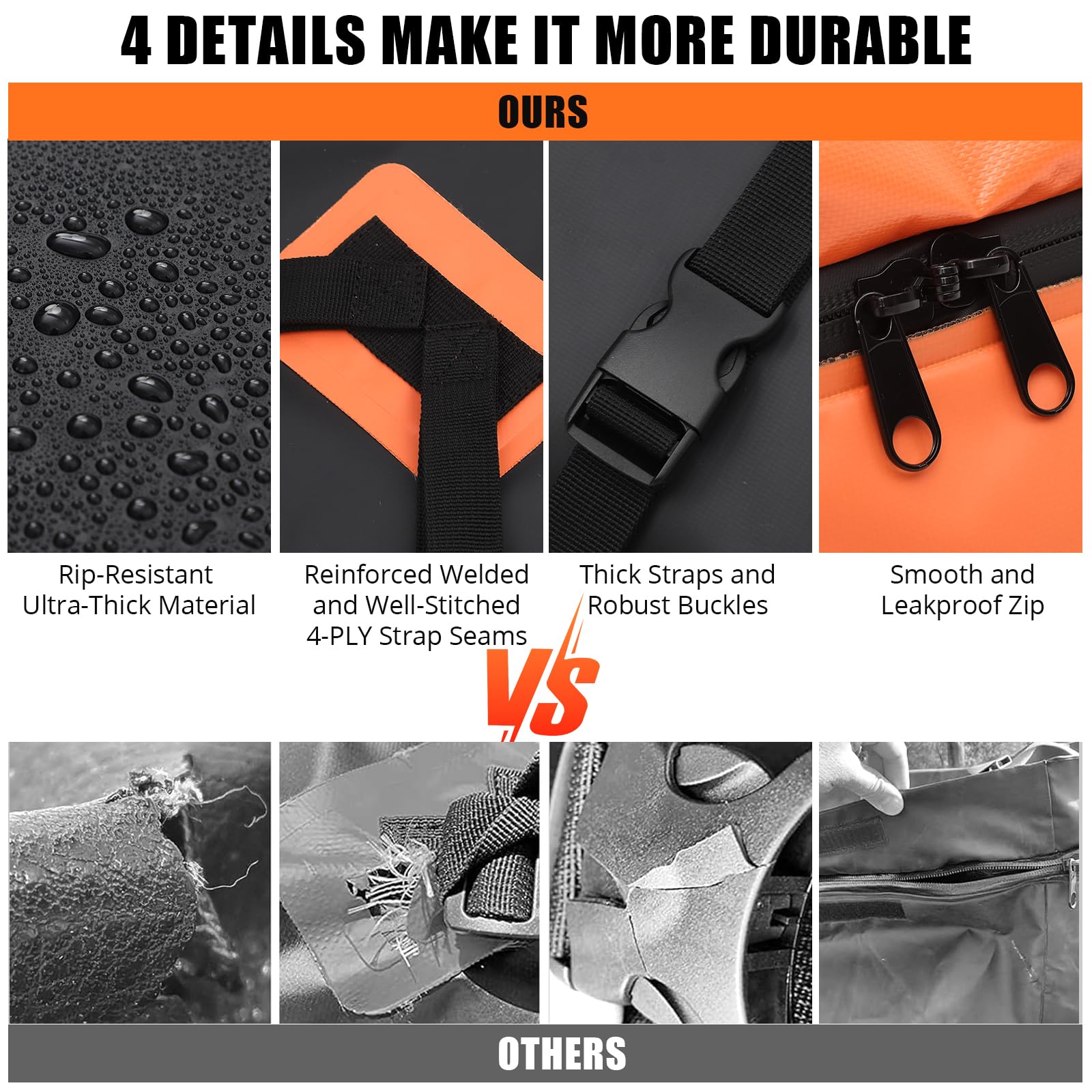 Borsa portatutto Garvee da tetto per auto, 15 piedi cubi, impermeabile, con 8 cinghie rinforzate, per tutte le auto, ideale per i viaggi, L44 x P34 x A17 pollici, nera