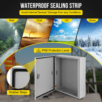 Scatola elettrica per esterni Garvee 20x16x6 in acciaio IP66, piastra di montaggio con serratura impermeabile per uso industriale e domestico