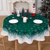 Tovaglia Natalizia Garvee Impermeabile con Fiocchi di Neve Rossi per Cene Festive ed Eventi Familiari, 155 GSM, Poliestere, Facile da Lavare