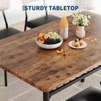Tavolo da pranzo Garvee per 2 persone con contenitore, struttura in metallo, sedie imbottite, piano in legno MDF, salvaspazio, marrone, cucine piccole