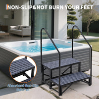 Bilancia portatile per camper Garvee a 2 gradini con corrimano, tappetini antiscivolo, acciaio per roulotte e piscine, stabili, versatili