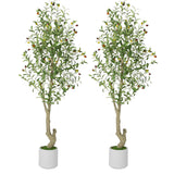 Garvee Albero di Ulivo Finto 5ft, Albero Artificiale Interno, Vaso Bianco Elegante, Verde, 152 cm