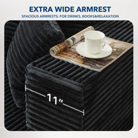 Divano angolare modulare Garvee Cloud 106" a forma di L, nero, divano letto oversize, soggiorno, seduta profonda, comodo e soffice, non richiede montaggio.