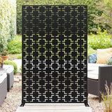 Garvee Metal Privacy Screen 72"x47" Robusto acciaio verniciato a polvere autoportante per giardino e balcone resistente alle intemperie - Come mostrato