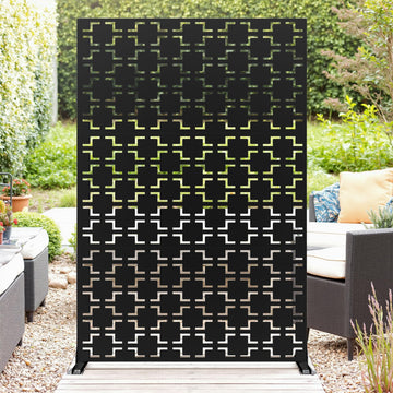 Garvee Metal Privacy Screen 72"x47" Robusto acciaio verniciato a polvere autoportante per giardino e balcone resistente alle intemperie
