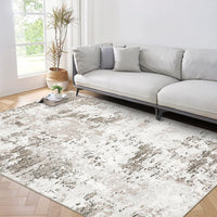 Tappeto moderno astratto Garvee, lavabile, tappeto per soggiorno e camera da letto, 120x170 cm, beige