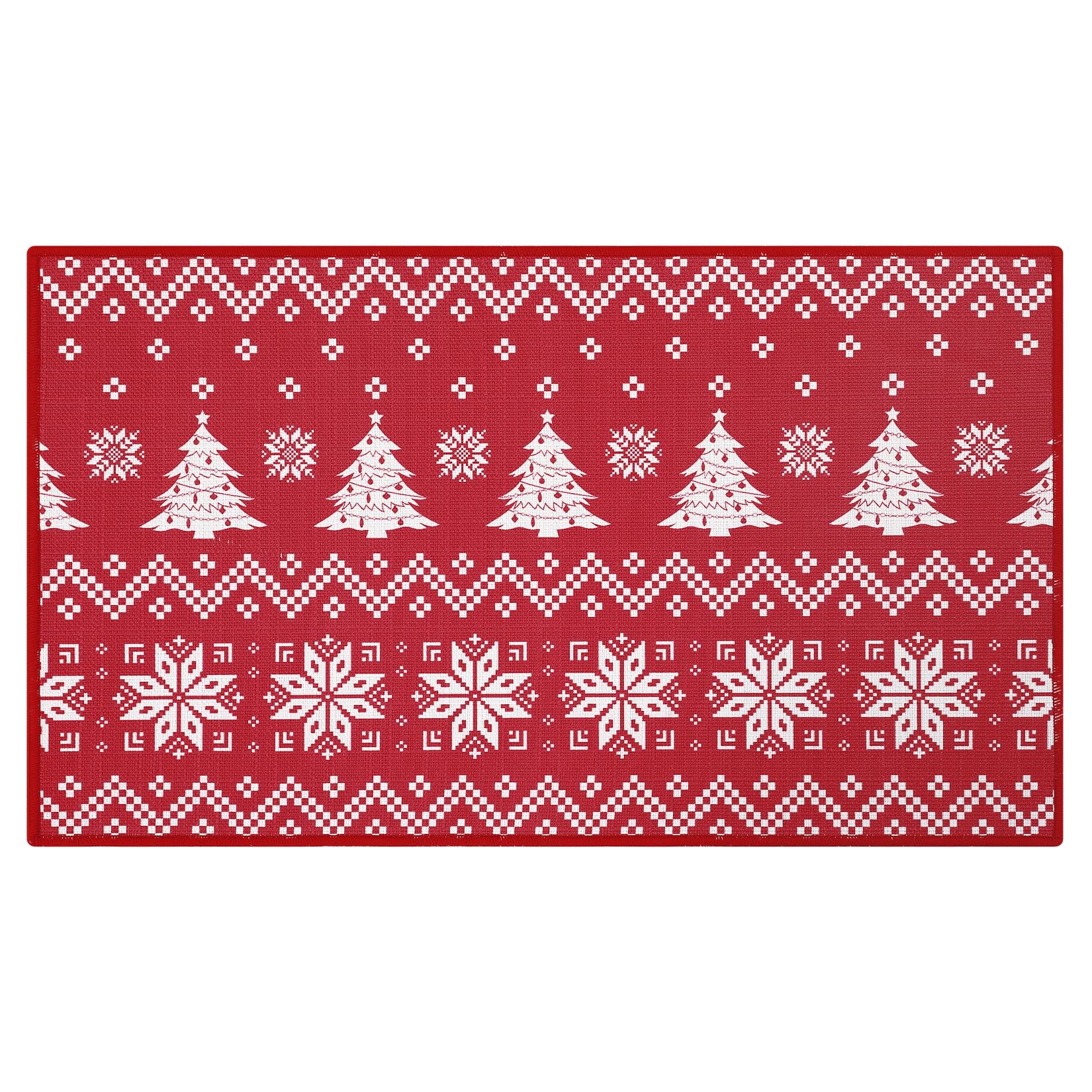 Garvee Zerbino Natalizio 1900gsm Poliestere 100% Grob-Fein Leinengewebe Antiscivolo Lavabile Piccolo 50x80cm per Ingresso e Corridoio