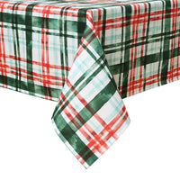 Tovaglia natalizia rotonda GARVEE, impermeabile, lavabile, a quadri rosso-verde, 152 cm, sala da pranzo, festiva