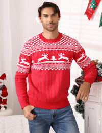 Maglione natalizio da uomo Garvee, brutto, girocollo, con renna, unisex, rosso, XXL, caldo e confortevole.