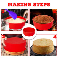 Stampo per torta in silicone Garvee da 2 pezzi, rotondo da 6 pollici, rosso | Antiaderente e a sgancio rapido | Riutilizzabile per feste e dolci