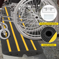 Rampa di soglia in gomma nera Garvee, capacità di carico di 50 tonnellate, lunghezza 48'', antiscivolo, resistente ai raggi UV, protezione dei cavi per auto e sedie a rotelle