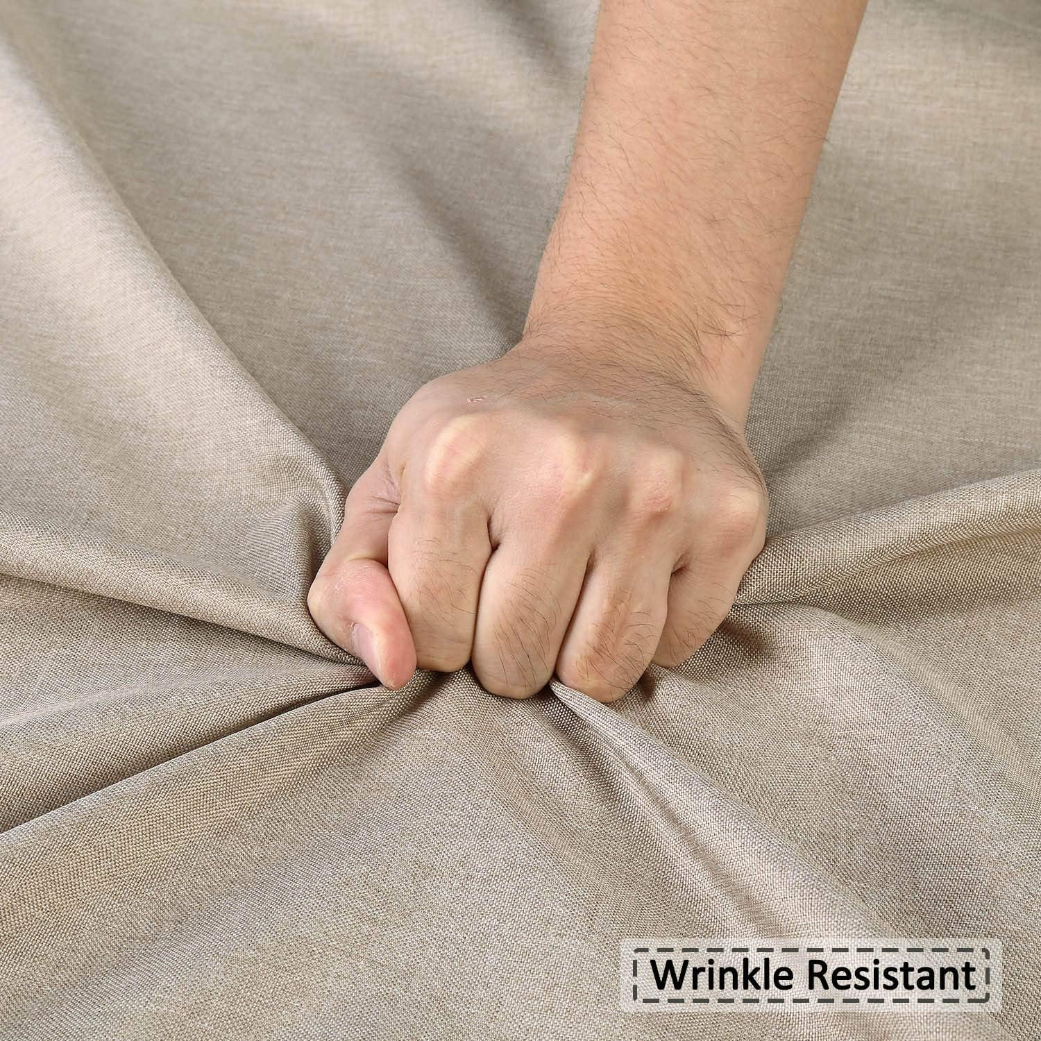 Tenda da doccia Garvee, impermeabile, in lino pesante, per hotel, di lusso, color tortora, 182,9 x 182,9 cm, con ganci, facile da installare.