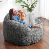 Garvee Poltrona Sacco Morbida e Soffice per Adulti con Braccioli, Tessuto Peluche PV Nero, 94x96x65 cm, Soggiorno e Camera - Black