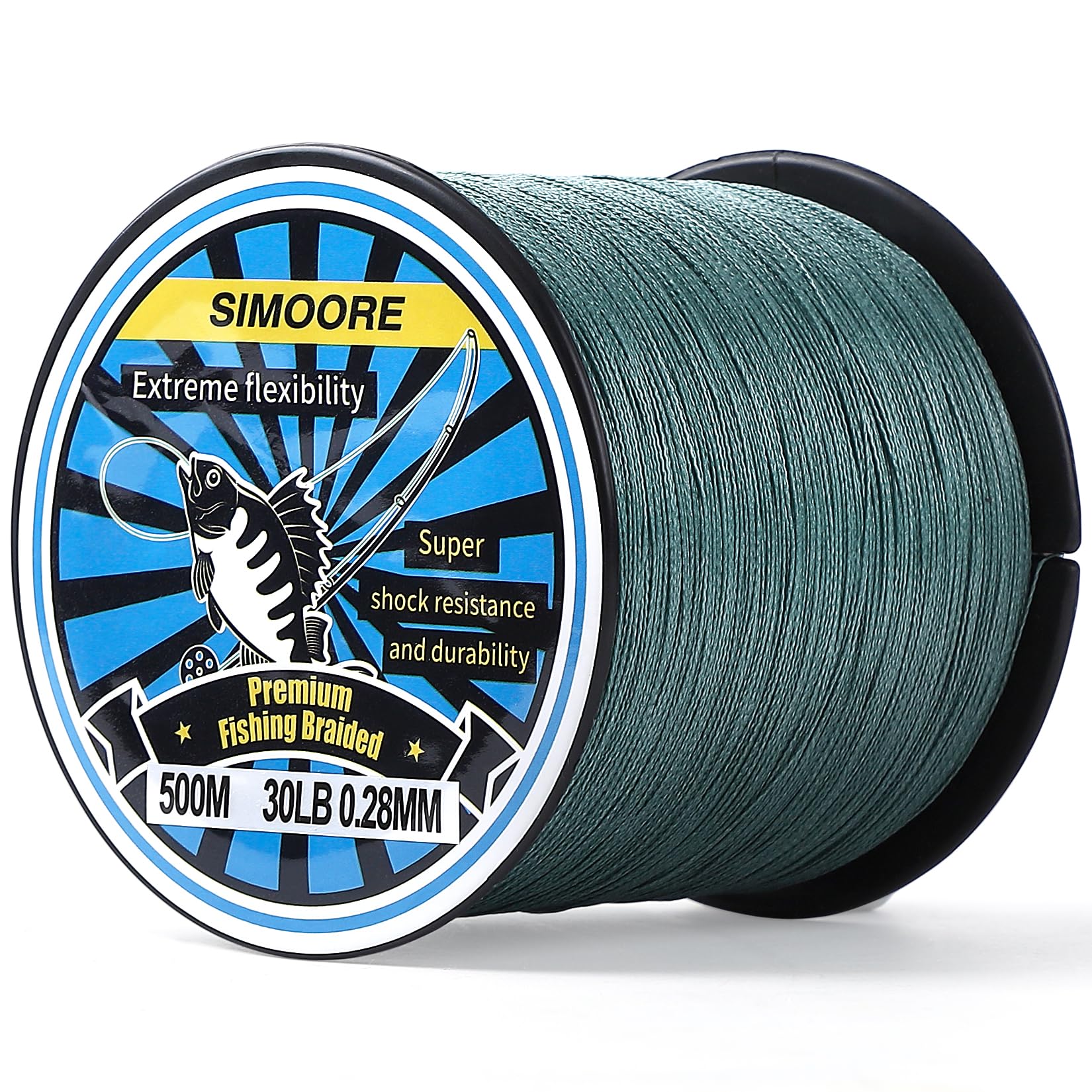 Garvee Línea De Pesca Trenzada 4 Hebras PE 100% Resistente Abrasión Verde Oscuro 500m 30Lb 40Lb Para Agua Dulce Y Salada