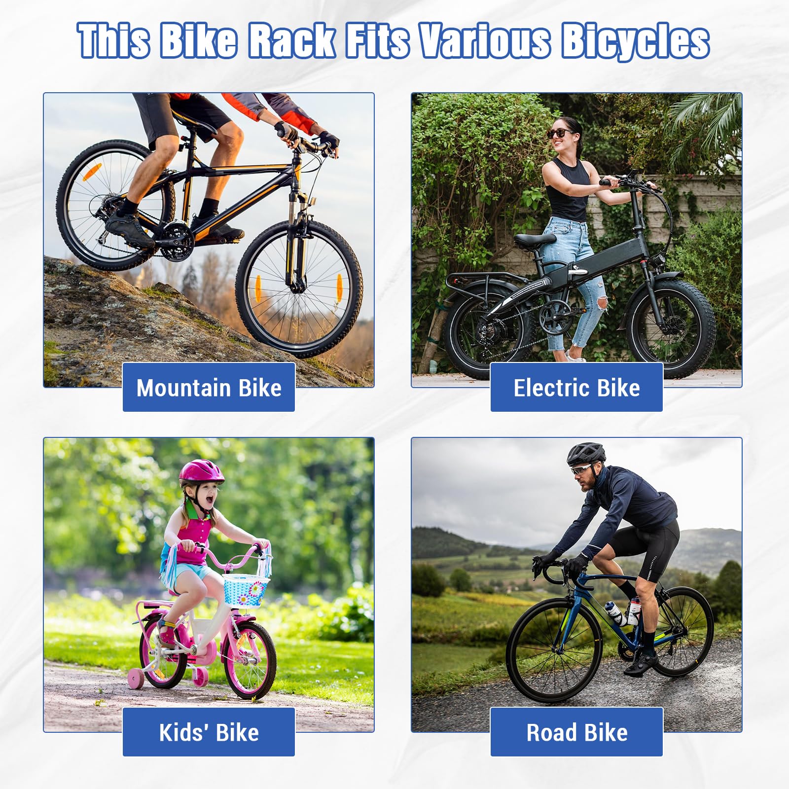 Portabiciclette Garvee Autoportante per 5 Biciclette, Altezza Regolabile, Acciaio Nero per Garage - Perfetto per Festa del Papà