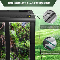 Terrario per rettili in vetro Garvee da 50 galloni, 36x18x18 pollici - Anti-fuga, versatile, vetro temperato, ventilazione superiore, sicuro per deserto e foresta pluviale