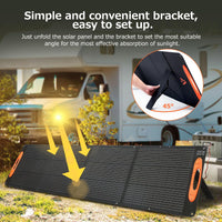 Pannello solare pieghevole GARVEE da 210 W con cavo MC-4 a XT60, IP68 impermeabile, monocristallino, montaggio flessibile, campeggio all'aperto ed emergenza