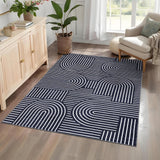 Garvee Tappeto Soggiorno 240x340 cm Grigio Effetto Cashmere Lavabile Pieghevole Antiscivolo Motivo Moderno XXL Sala da Pranzo Camera da Letto - Grigio