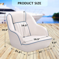 Garvee Pontoon Boat Seat Sedia da capitano Ergonomica e confortevole Schiuma di compressione in vinile Montaggio standard Per pesca e tempo libero 19,5"H x 22"L x 21,5"D