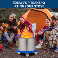 Carrello per Fusti Garvee 55 Galloni Acciaio Zincato Pesante con Rinforzi e Ruote Girevoli 24" - Regalo Perfetto per Festa del Papà Industria Magazzino