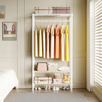 Appendiabiti Garvee Heavy Duty con ripiani, regolabile, in metallo, antiruggine, capacità di carico di 660 libbre, camera da letto e lavanderia, bianco, 35,43"L x 17,72"P x 68,9"A
