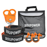 Garvee Kit di Recupero 10T per Verricello - Sbarra di Traino 7,6 cm x 6,1 m, Sbarra Albero 7,6 cm x 2,4 m, Acciaio Resistente, Accessori SUV ATV 4x4, Arancione con Corda - Orange