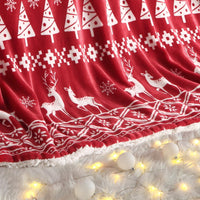 Coperta natalizia Garvee in flanella Sherpa 50x60 rossa - Calda, reversibile, morbida, resistente - Perfetta per divano e campeggio