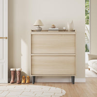 Scarpiera Garvee con 2 cassetti a scomparsa, ripiano regolabile, legno MDF per corridoio e soggiorno, 34.5"x10.5"x37.5", salvaspazio, robusta