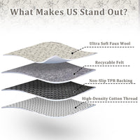 Tappeto per soggiorno Garvee 80x150cm a pelo corto, antiscivolo, vintage, floreale, lavabile, beige