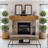 Garvee 5FT Albero di ulivo artificiale a tripla sfera Topiary resistente ai raggi UV Muschio e vaso per uso interno ed esterno Verde