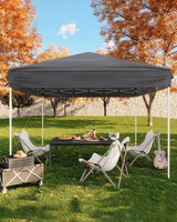 Garvee Tenda Pop Up 10x10 Outdoor con Tela Oxford 210D e Struttura in Metallo Antiruggine, Altezza Regolabile, Include Sacchi di Sabbia, Campeggio e Feste, Nero - Gray