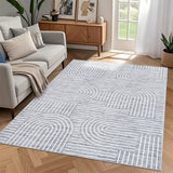 Garvee Tappeto 80x150 cm Effetto Cashmere Grigio, Antiscivolo, Lavabile, Perfetto per Soggiorno e Ufficio - Grigio