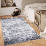 Tappeto moderno Garvee a trama piatta 80 x 150 cm grigio lavabile antiscivolo per soggiorno e camera da letto