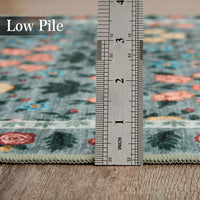 Tappeto decorativo Garvee per interni Boho, 200x290 cm, grande, antiscivolo, nero, a pelo corto, con motivo floreale, per soggiorno, cameretta dei bambini, sala giochi