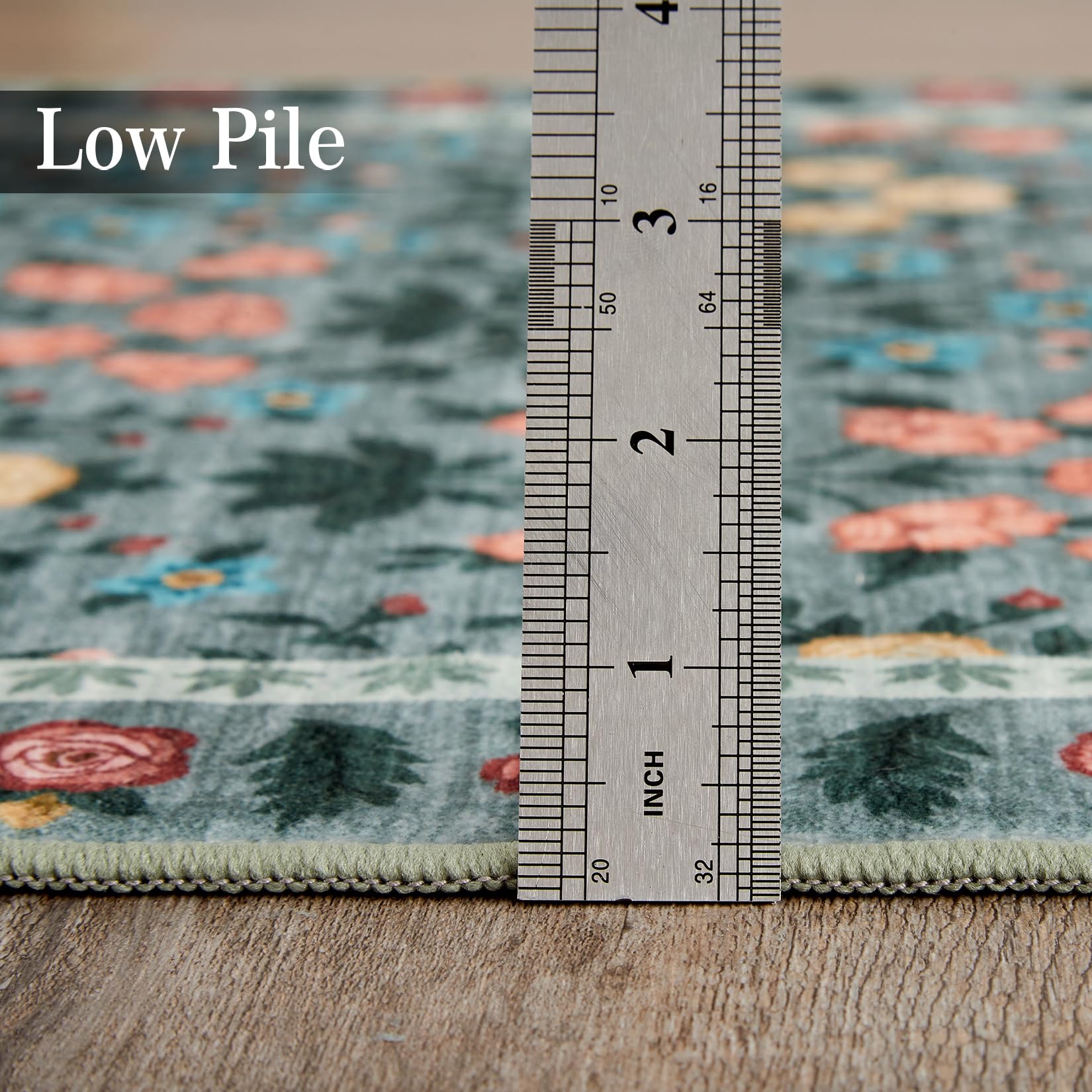 Tappeto decorativo Garvee per interni Boho 120x170cm, antiscivolo, nero, floreale, a pelo corto, per soggiorno, cameretta dei bambini, sala giochi