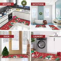 Zerbino natalizio Garvee con motivo di Babbo Natale, antiscivolo, per uso interno ed esterno, 40x60 cm, colore naturale