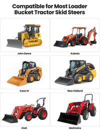 Forche per pallet Garvee da 43" con capacità di carico di 2000 libbre, barra stabilizzatrice regolabile in acciaio robusto per benna per trattore, agricoltura