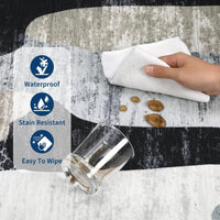 Tappeto da salotto moderno astratto Garvee, pelo corto, antiscivolo, lavabile in lavatrice, morbido, leggero, 60x230 cm, soggiorno, ufficio, multicolore