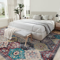Tappeto vintage grande Garvee 120x170cm, lavabile, antiscivolo, morbido poliestere, per soggiorno e camera da letto