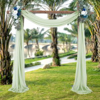 Garvee Wedding Arch Tenda in tulle di mussola trasparente 70x550cm Decorazione per matrimonio grigio-verde