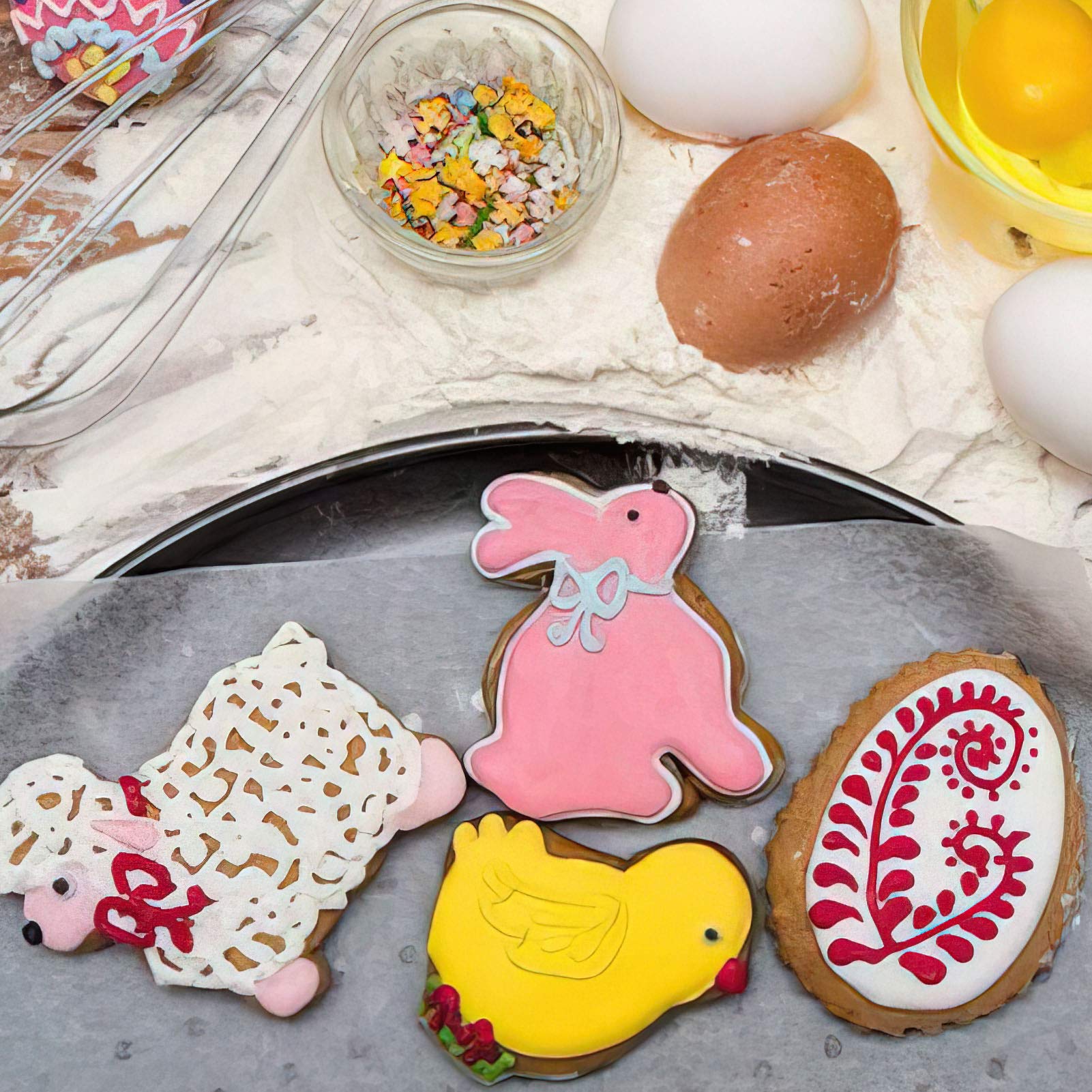 Set di 14 formine per biscotti pasquali Garvee, formina per biscotti in acciaio inossidabile per dolci fai da te per le feste, varie forme
