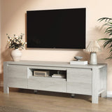 Garvee Mobile TV 160 cm con Ante e Armadietto Stile Rustico Legno Ripiani Regolabili Soggiorno Camera Marrone - Grey