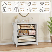 Cassettiera Garvee a 3 cassetti, moderna, camera da letto, legno bianco, maniglie in metallo, robusta, versatile, soggiorno, corridoio