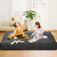 Garvee Grande Pouf Letto in Velluto a Coste 2 in 1, Pieghevole, Lavabile, Grigio Scuro, Soggiorno, Camera da Letto