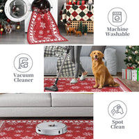 Garvee Romantic Christmas Runner con fiocchi di neve, antiscivolo, ultra morbido, microfibra, TPE antiscivolo, 60x180 cm, soggiorno e corridoio, lavabile