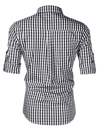 Camicia da uomo Garvee Slim Fit, tradizionale camicia a quadri per l'Oktoberfest, XS-4XL, rosso e blu