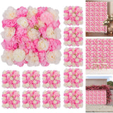 Garvee Pannelli Murali 3D Con Motivo Rose, Set 12 Pezzi, 38x38cm, Tessuto Seta Ecologico, Decorazioni Matrimonio E Feste, Facile Installazione - Rose Pâle