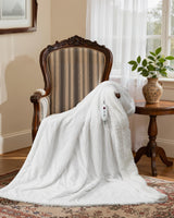 Garvee Coperta Riscaldante Doppia Faccia in Flanella, 6 Livelli, Spegnimento Automatico, 180x130 cm, Morbida, Portatile, Per Serate Invernali - White